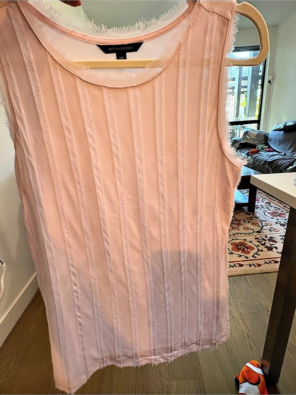 Banana Republic Fringe Tank Pink Sleeveless Top Size XS